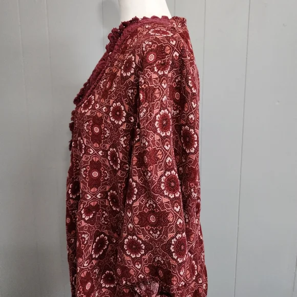 Coco + Jaimenson Printed Red Henna Cardigan - Picture 7 of 15